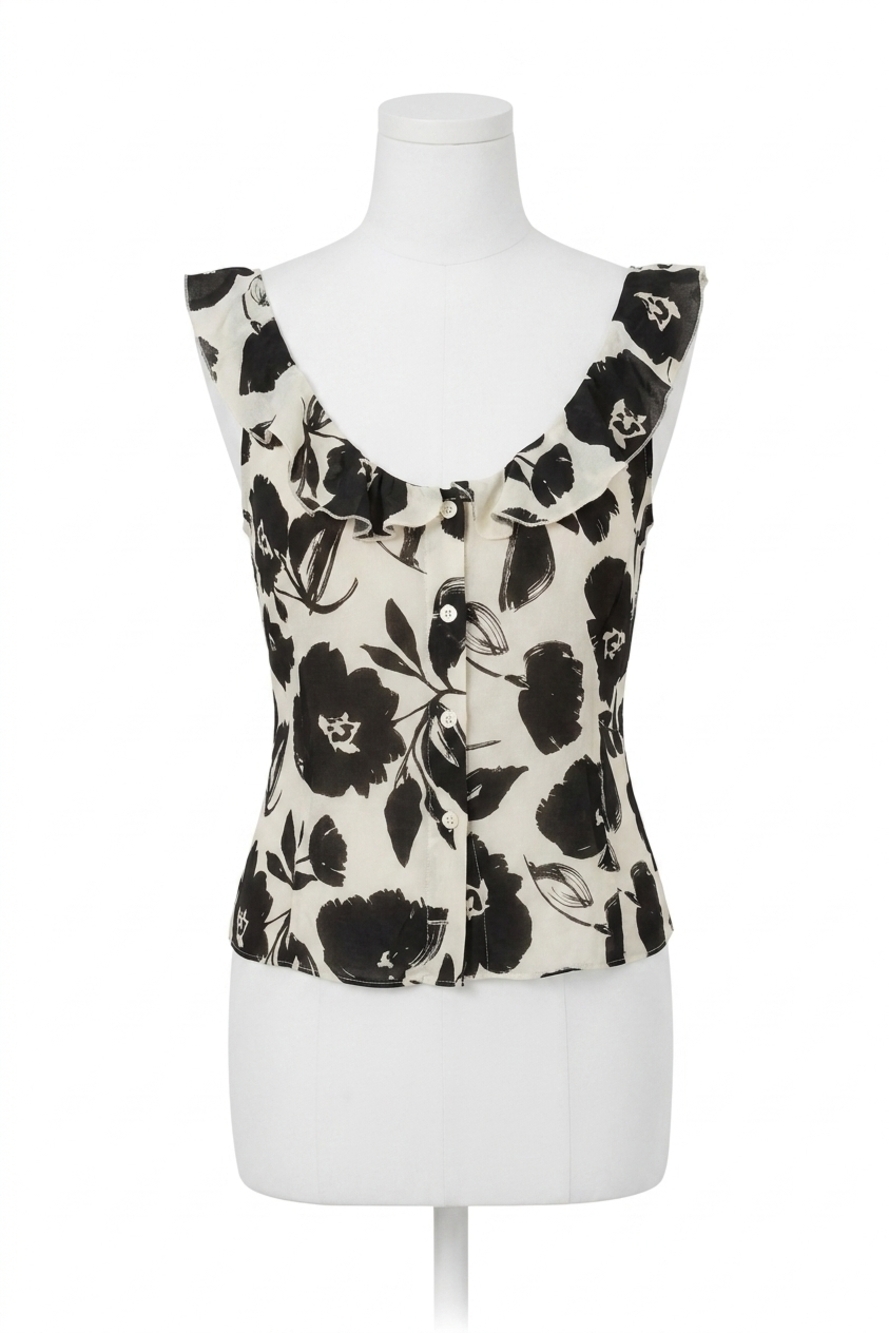 NEW FAVORITE DAUGHTER the love note top in brushed neutral floral